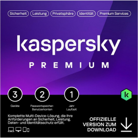 Kaspersky Premium 2024 (3 Device, 1 Jahr) deutsch Vollversion, Download