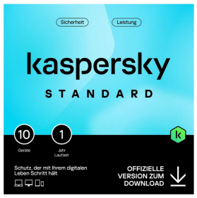 Kaspersky Standard 2025 (10 Device, 1 Jahr) deutsch Vollversion, Download