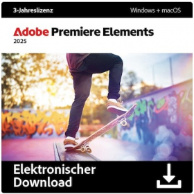 Adobe Premiere Elements 2025 (3-Jahre) deutsch Vollversion (1 Benutzer, 2 PC Win/Mac) Download (30006912)