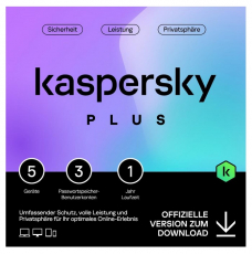 Kaspersky Plus 2025 (5 Device, 1 Jahr) deutsch Vollversion, Download (KL1042GDEFS)